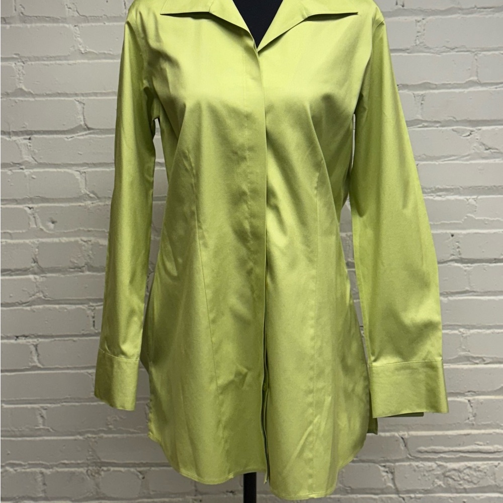 CHICO’S Lime Green Long Sleeve Blouse, Size 1 (Medium)